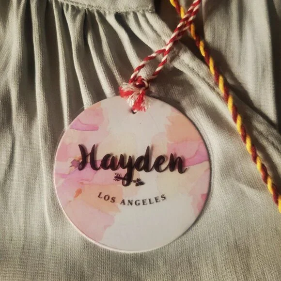 NWT! Hayden Light "Greige" Embroidered Peasant Boho Top Billowed Sleeve - Sz 2X - Picture 10 of 13